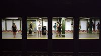 FilmstripWhere: Somewhere in the subway in Manhattan, New York, USA. When: Beginning of July 2012.What: People waiting for the next train. Camera info: Contax G1, 28mm Biogon, Kodak Portra 400.