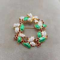 Swarovski Christmas Wreath Brooch