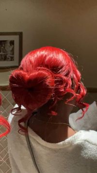 Heart bun ponytail on synthetic wig