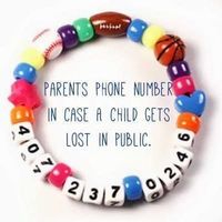 Safe AND stylish. String Mom or Dad’s phone number into your kid’s bead bracelet in case your little wanderer gets lost in public.