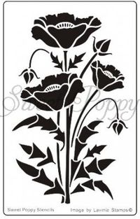 SP1-135 Sweet Poppy Stencil - Poppy