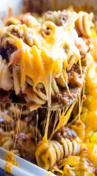 Cheeseburger Casserole Recipe ~ Amazing... It’s like a big juicy cheeseburger right in a bowl.