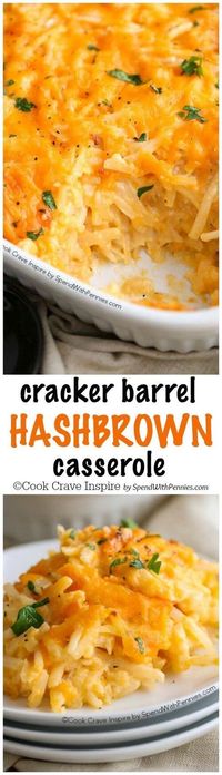 This is my favorite casserole ever! Copy Cat Cracker Barrel casserole needs just 5 minutes of prep and is absolutely cheesy, delicious and completely irresistible! The perfect breakfast casserole!