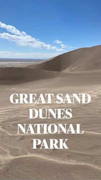  

Visit the Great Sand Dunes National Park in south-central Colorado. Hike the dunes, go for a rugged hike off Medano Pass Primitive Road, fly a kite, or go at night for stellar star gazing in the epic sandbox of this 30 square mile dune field. Visit www.adventurewithjen.com for a full in-depth travel guide to the Great Sand Dunes of Colorado, USA. #GreatSandDunesNationalPark #Coloradotravel

