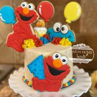 Barbara Poirrier on Instagram: “Happy Birthday Rosemary! My grandbaby is one today. Since Elmo is her favorite person ever- we did a Sesame St. theme. Chantilly Cake…”