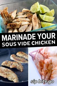 Delicious sous vide chicken breast marinade ideas for easy cooking and meal prep. Learn about the right salts, spices, herbs, wine, condiments and other ingredients to flavor sous vide chicken recipes. | sipbitego.com #sipbitego #sousvidechicken #sousvide #sousvidecooking #cookingtechniques #sousvidechickenbreast #chickenbreast #chickendinner