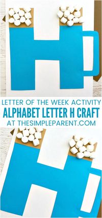 H Craft - Alphabet crafts for toddlers and for preschoolers are a great way to learn the letters! ABC activities like this letter H craft are fun ideas for kids and parents to make together!