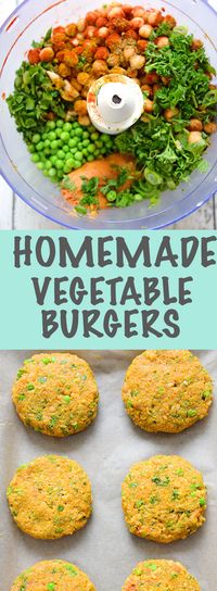 Homemade Veggie Burgers - healthy comfort food! Yum! Suggestions for making Low FODMAPS.Substitute garlic infused oil, onion greens or chives and potato...and if you can tolerate chick peas, give this a try!