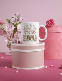 Personalized Strong Mama Mug, Wildflowers Coffee Mug, Mother's Floral Mug, Gift For Mom, Mother's Day Gift, Extraordinary Mama Coffee Mug