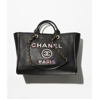 Large Shopping Bag - Calfskin & aged gold-tone metal — Fashion | CHANEL