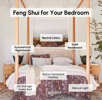  Create a peaceful and zen vibe for your bedroom with feng shui. Feng shui decor tips for good energy and harmony. Feng shui can help transform the look and energy in your space. #fengshuitips #decor #energy 