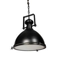 Crafted from metal and glass, the Bashaw III is a stunning pendant light that is suspended using an adjustable chain measuring approximately 60 inches in length.