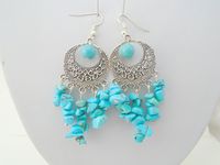 Large Turquoise Chandelier Earrings