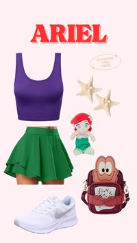 an ariel themed outfit for a day at the disney parks!