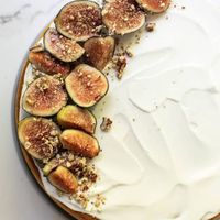 Goat Cheese Cheesecake with Sour Cream Topping