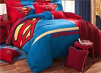 Cartoon Pattern Superman Hero Comforter Duvet Cover Brushed Cotton Warm Bedding set Bedclothes Bed Sheet Set Pillowcase Queen Superman -- You can get more details by clicking on the image.