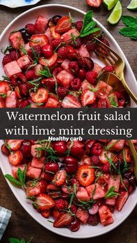 Easy Keto Watermelon fruit salad with lime mint dressing | Whole food recipes, Fruit salad recipes, Cooking recipes