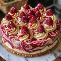 Elegant White Chocolate Raspberry Swirl Cheesecake – Delectable Recipe