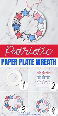 Get out your red, white and blue crayons, markers or paints so you can do this easy 4th of July paper plate wreath craft. This Fourth of July paper plate wreath is an easy activity to do with kids and perfect for younger kids (like toddler and preschool age) too.