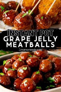 Three ingredients and less than 20 minutes to make these Instant Pot Grape Jelly Meatballs. This classic party food is easily and quickly made in the Instant Pot and has the delicious flavors that the slow cooker creates after cooking for hours.