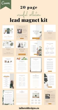 Design your next opt-in or e-course in just a few clicks! A ready-to-use 20 page template perfect for a wellness coach, self-care enthusiast, or lifestyle blogger looking to grow their traffic and generate leads with a professionally designed lead magnet.  You can use the Canva template design as is, or brand with your own colors, fonts, and images. #templates #canva #optins #freebies #canvatemplates #salesfunnel #marketing #yogastudio #wellnesscoach #coach