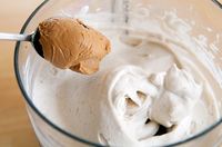 Ice cream without the guilt... nothing but frozen bananas, spoonful of peanut butter and spoonful of cocoa!