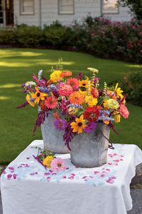 Backyard Blooms | Add a touch of Southern elegance to your home with these colorful flower arrangements.