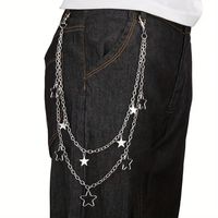 Star Double Layer Waist Chain Men's Decorative Pant Chain - Temu