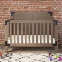 The Lucas 4-in-1 Convertible Crib uses bold bracket hardware and a shiplap headboard to bring a modern farmhouse feel to your baby’s nursery. This rustic nursery crib features angled cut legs adding to the timeless transitional aesthetic. 2 sophisticated finishes highlight the crib's unique features. Pair with coordinating pieces from the Child Craft Lucas nursery furniture collection and the Forever Eclectic Harmony furniture collection to complete your child’s bedroom.