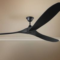 88" Maverick Super Max Black Damp Ceiling Fan with Remote - #56C62 | Lamps Plus