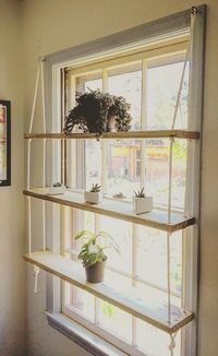 CUSTOM / Light Pine / Rope / Hardware / Minimalist / Hanging Shelf Unit, Farmhouse style, farmhouse decor, Custom decor, Home decor, Rustic style, Rustic decor #ad