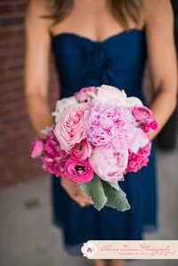 Pink and Fuschia Bouquet | Pink & Fuchsia Bouquet, Navy & Pink Wedding