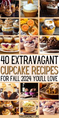 Cupcake Wonderland: 40 Decadent Fall Flavors to Enjoy This Season - This Little Nest seriously special cupcake recipes for Fall that you'll have to make!  40 fantastic seasonal autumn cupcakes. Pick your favorite recipes today.  Cupcake recipes for fall, Autumn cupcakes, Holiday cupcakes, seasonal cake recipes, amazing fall cakes, interesting autumn cakes, unique cupcake ideas, rich cake recipes. fall time sweets recipes, autumn sweets recipes.