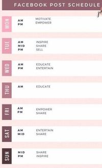 Facebook post schedule