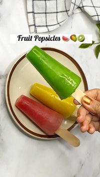 🍭🍭Watermelon Popsicle :-   • 🍭 Watermelon chunks - 2 cups  • 🍭 Sugar - 2 tbsp  🍭 Lemon juice - 1 tsp  🍭🍭 Muskmelon Popsicle:-  • 🍭 Muskmelon chunks - 2 cups  • 🍭 Sugar - 2 tbsp  🍭 Lemon Juice - 1 tsp  🍭🍭 Mango Frooti Popsicle:-  • 🍭 Raw Mango chunks - 1/2 cup  • 🍭 Ripe Mango chunks - 1.5 cups  • 🍭 Sugar - 3 tbsp  • 🍭 Black Salt - 1/2 tsp  • 🍭Water - 2-4 tbsp