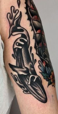 << Check out more Whale Tattoos and Ideas #girlytattoos #tattooideas #tattoodesigns #tattoos #whale #traditional