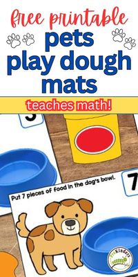 These dog and cat food play dough mats are a delightful way to engage your preschool class in the world of math. Designed to engage your preschoolers, these mats promote the development of fine motor skills, counting proficiency, and number recognition. Watch as your students immerse themselves in the fun of creating play dough food for their pets and placing the food in the bowls. Use these free printables to ignite the excitement of math in your classroom during a pet-themed unit!