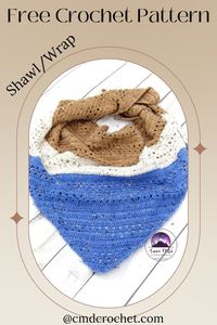 This shawl is a great stash busting pattern. Use as few or many colors as you want.  The shawl is created from the bottom up so it can be made smaller or larger.