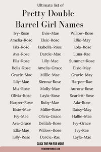 Over 150 stunning double barrel girl name ideas, including unique options.