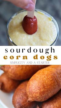 Why wait until the summer fair to enjoy the deliciousness of homemade corn dogs? These Sourdough Corn Dogs are dipped in a sourdough, honey corn batter and fried until golden brown and crispy. They're a breeze to make - perfect for a quick weeknight dinner or weekend snack!