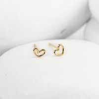 Heart studs that are truly minimalist! These are sweet and classic heart outlines are made from eco-friendly sterling silver, gold fill, or 14K. They have comfortable, sturdy posts that will feel light all week long. Hearts are 5mm wide and 4mm tall, and each one will be slightly unique.