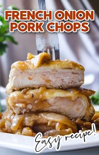 French Onion pork chops are a delicious dinner recipe that is easy to make and full of flavor. It’s great for busy weeknights and fancy enough for special occasions. Let me show you how to make your new favorite pork dinner – French onion pork chops!