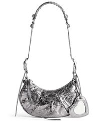 silver-tone calfskin metallic finish silver-tone hardware top zip fastening main compartment decorative buckle detailing adjustable shoulder strap braided shoulder pad removable zipped pouch removable heart mirror This piece comes complete with a protective dust bag. We've partnered with Good On You — an independent agency that rates how brands perform in relation to their impact on the planet, people and animals, with a multi-criteria rating simplified to a five points scale. In order to be awarded our conscious label, larger brands need to score a minimum of four out of five ('Good'), while smaller brands must score at least three out of five ('It's a start'). This item comes from a brand rated four out of five ('Good') by Good on You at the time it was added on FARFETCH. Please note, th