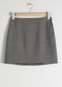 Houndstooth Mini Skirt - Black Houndstooth - Mini skirts - & Other Stories