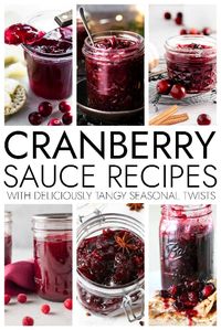 Homemade cranberry sauce recipes you can make easily including canned and jellied cranberry sauce plus cranberry sauce recipes with orange, Grand Marnier and blueberries and homemade Christmas preserve recipes for cranberry jam, cranberry chutney and pickled cranberries.