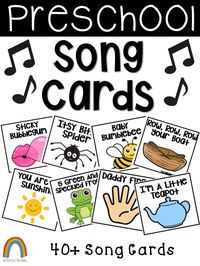 Over 40 preschool song cards! Put in your music center or circle time area any time you need a song!