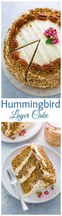 YUM!!! This is the BEST recipe for Southern Hummingbird Cake! Moist, luscious, and loaded with banana pineapple flavor.