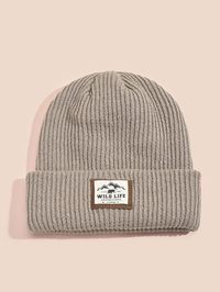 Khaki Casual Collar  Fabric Plain Beanie Embellished  Fall/Winter Women Accessories