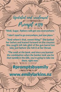 Fantastic updates of Emily's original writing prompts designed to get creative ideas flowing! #PromptsByEmily #WritingPrompts #WritingPrompt #StoryPrompts #WritingInspiration #Prompt #Prompts #StoryStarters #WritingInspiration #Prompt #Writing #CreativeWriting #CreativeWritingIdeas #EmilyLarkins #EmilyLarkinsAuthor #Preptober #AmWriting #WritersOfPinterest #WesternPrompt #ComedyPrompt #ActionPrompt #HistoricalPrompt #AdventurePrompt #MysteryPrompt