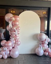 Balloon garland, baby shower decor, backdrop